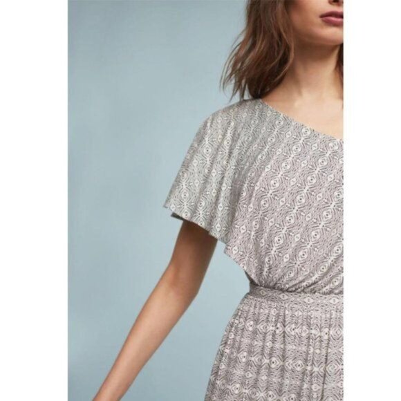 Anthropologie Maeve Jumpsuit L Jamie Print One-Shoulder Wide Leg Romper Sz Large - Picture 5 of 12